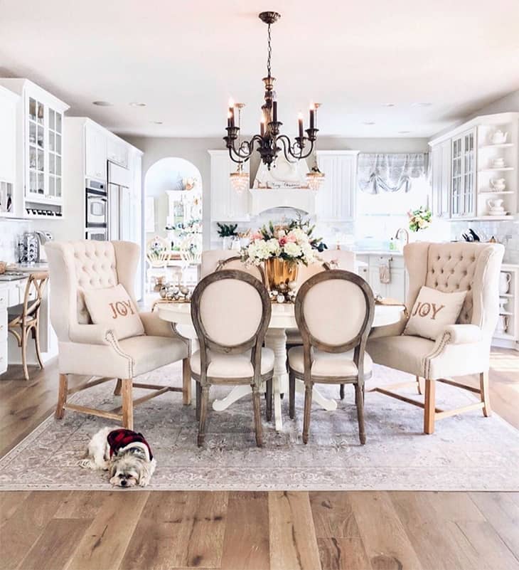 white farmhouse dining room chairs