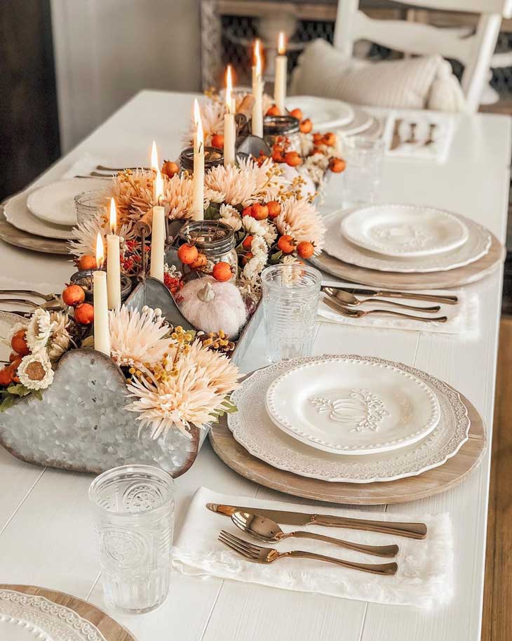 rustic thanksgiving table decor, fall table decor