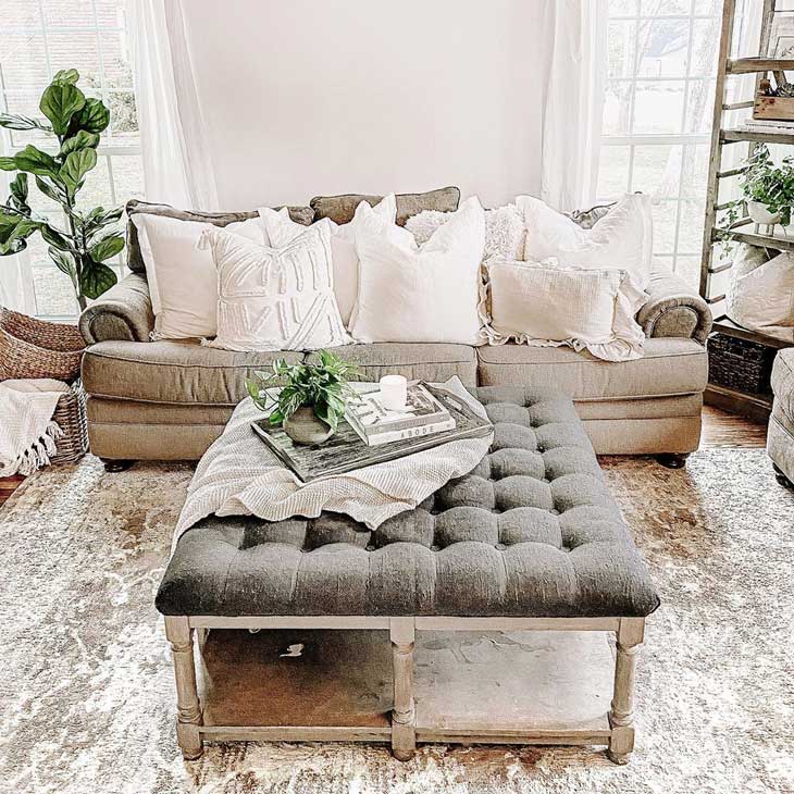 Rustic Wood Farmhouse End Table with Natural Tray Top and White