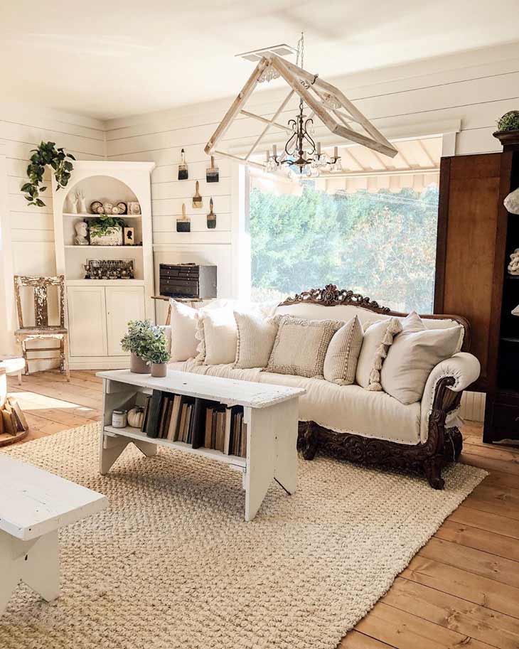 bench coffee table and a settee 