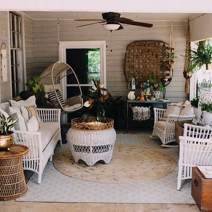 outdoor decor with tobacco basket 