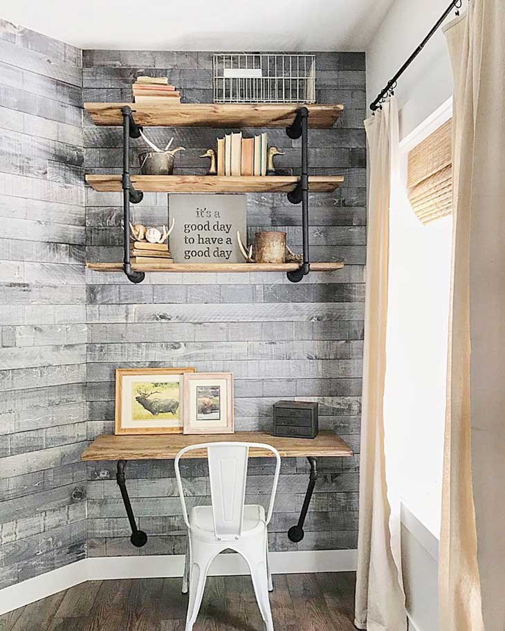 Work In Coziness: 40 Farmhouse Home Office Décor Ideas - DigsDigs