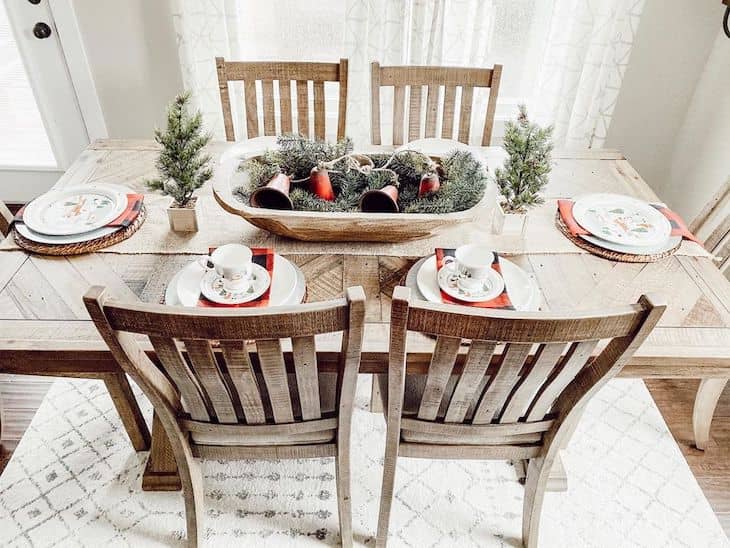 Christmas tablescape, Christmas dining table decor