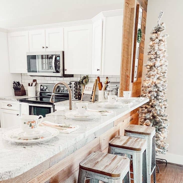 Pencil Christmas tree for kitchen