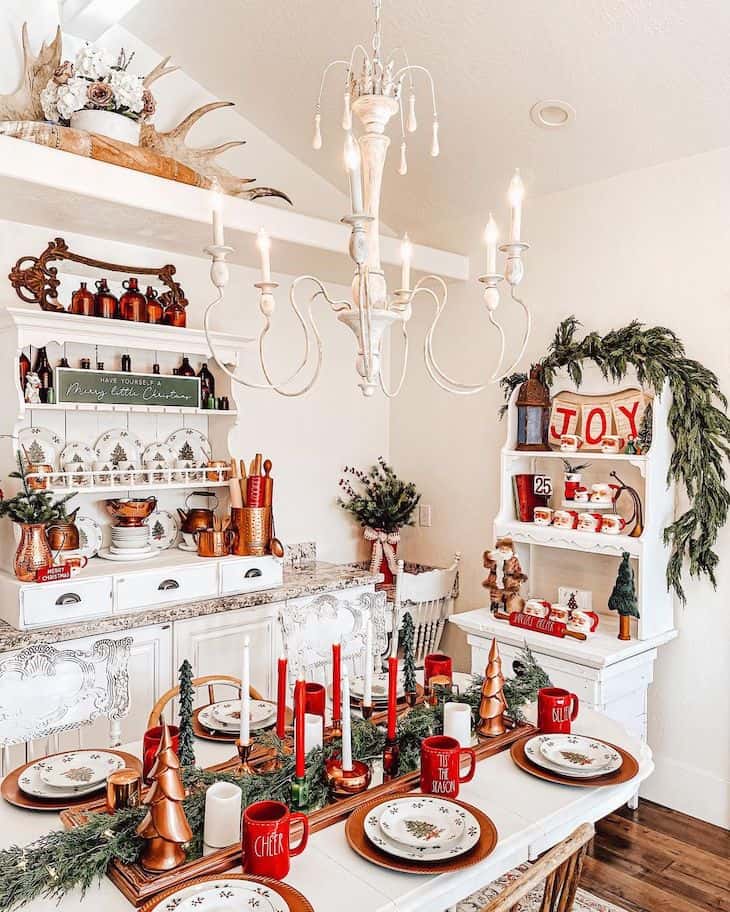 Christmas Homes - Cheerful Red and White Christmas Home Decor