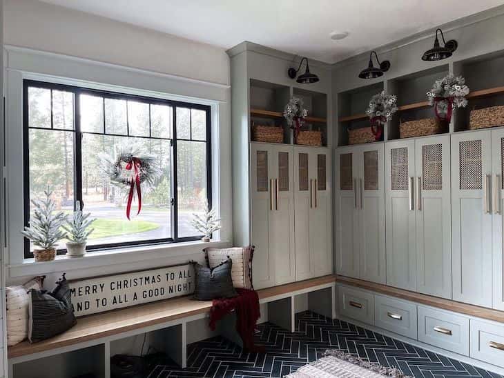 Christmas mudroom