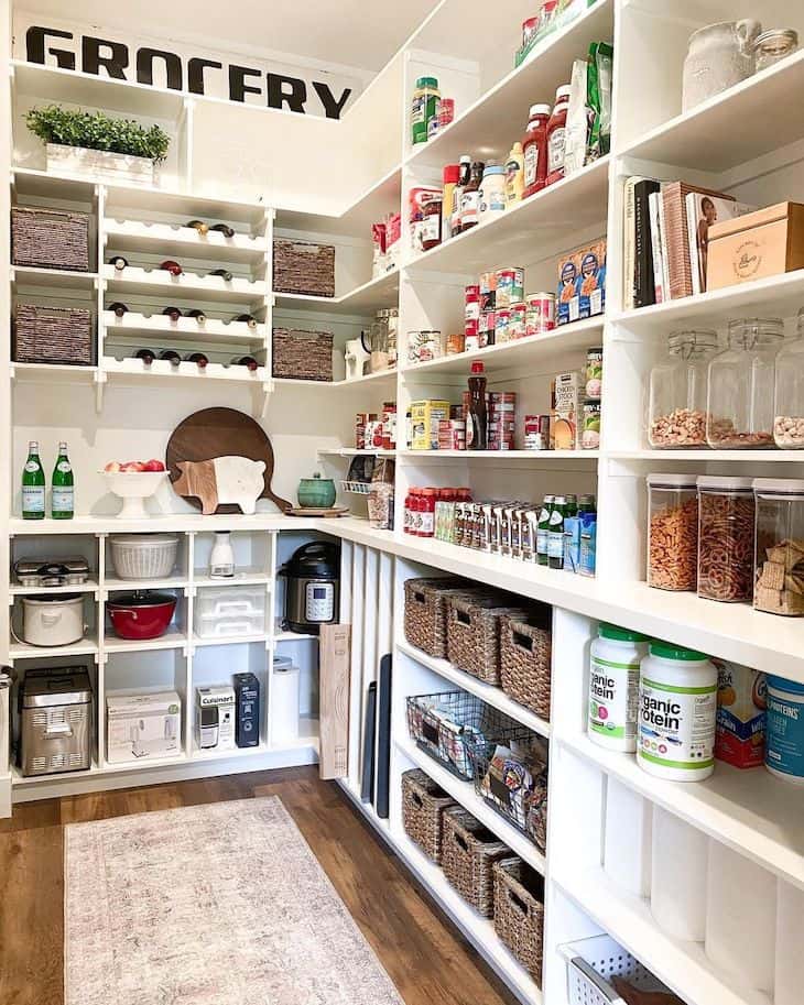 walk-in pantry with storage