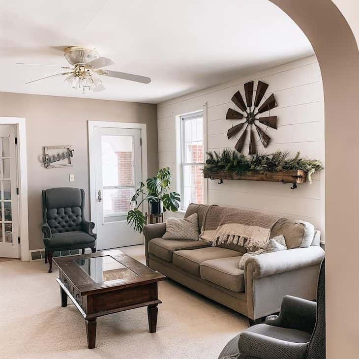 Alabaster white shiplap accent wall