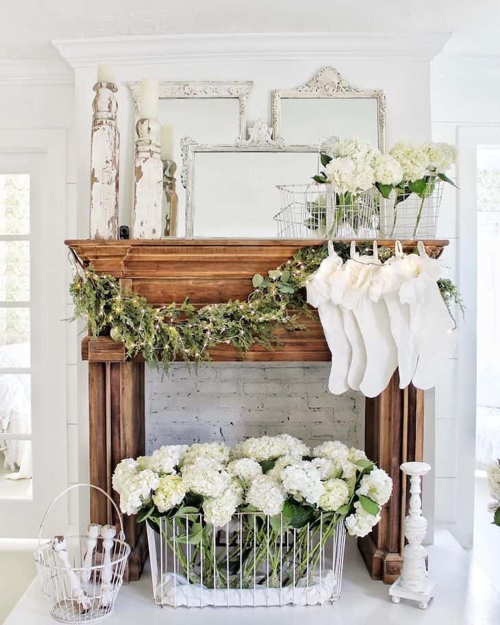 Unique Christmas mantel with french country vibes