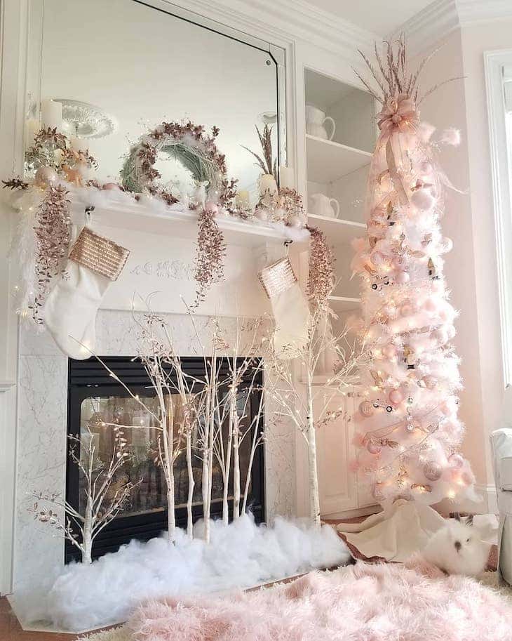 Pink holiday decor