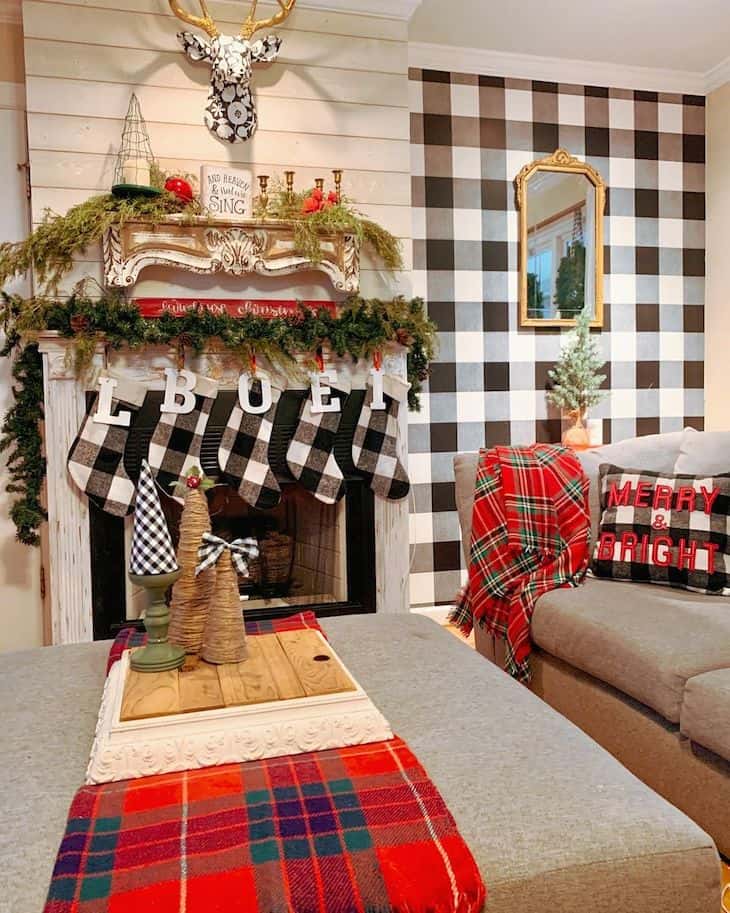 Buffalo plaid Christmas decor