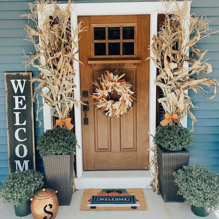 Cornstalk outdoor decor