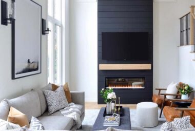 black fireplace