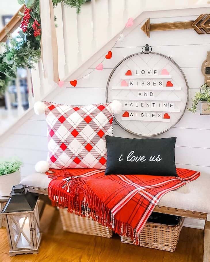 Valentine's day entryway decor