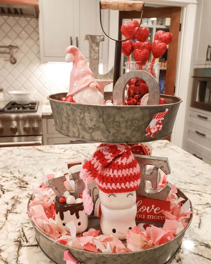 Valentine's tiered tray