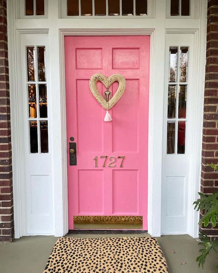 Valentines Day Heart Shaped Wreath Front Door Wreath for Outdoor