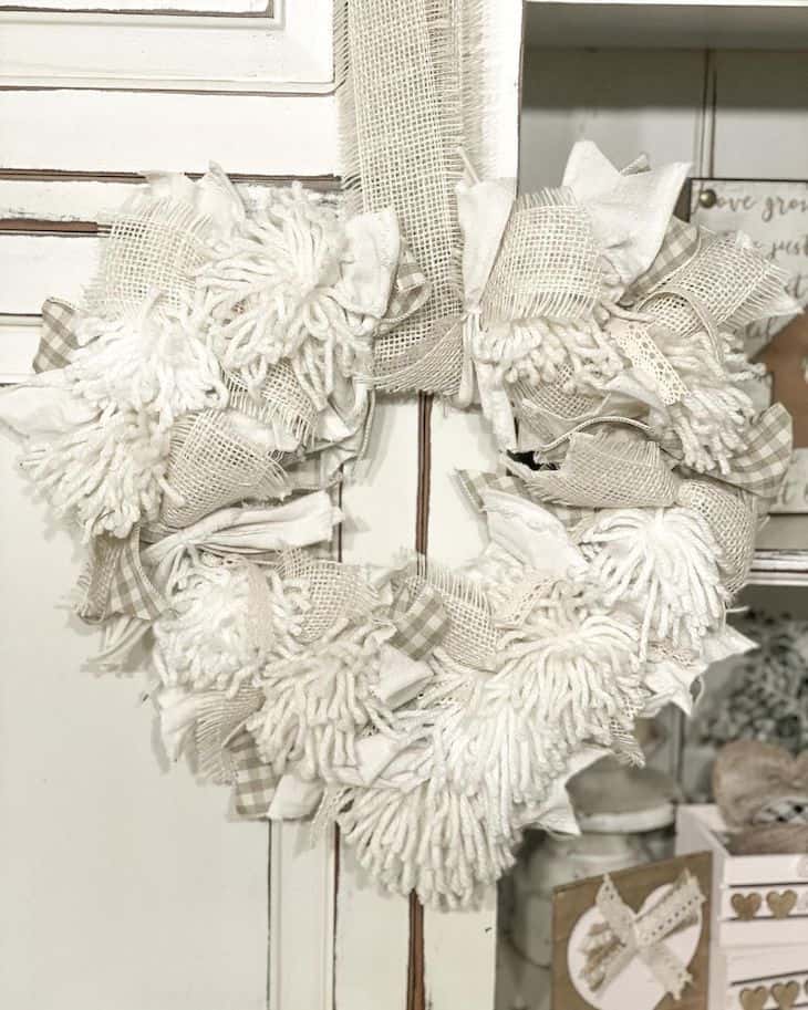 Farmhouse Valentine Rag Wreath