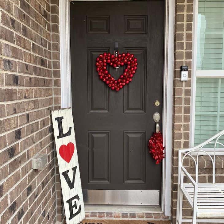 Valentine's day wreath for front door