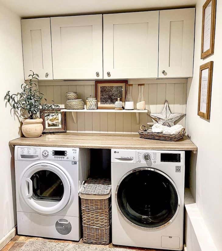 Washer and Dryer Topper, Laundry Room Organization, Farmhouse