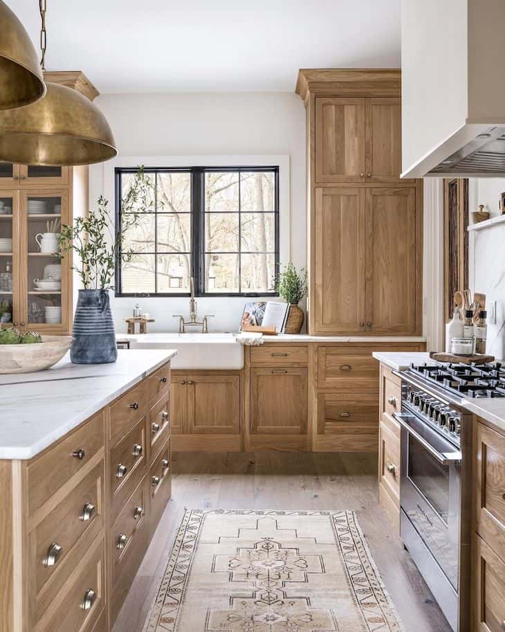 Wood kitchen cabinets in Organic Neutrals style