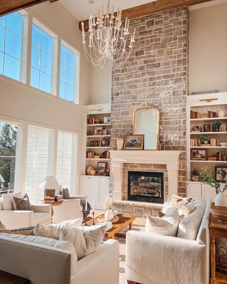 White living room chandelier