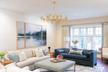 Gold Chandeliers for a Luminous Living Room