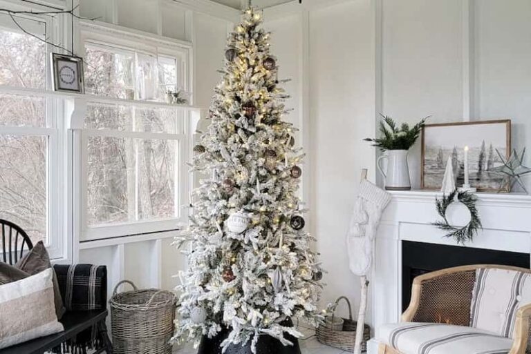 15 Best Flocked Christmas Tree Decor Ideas Farmhousehub