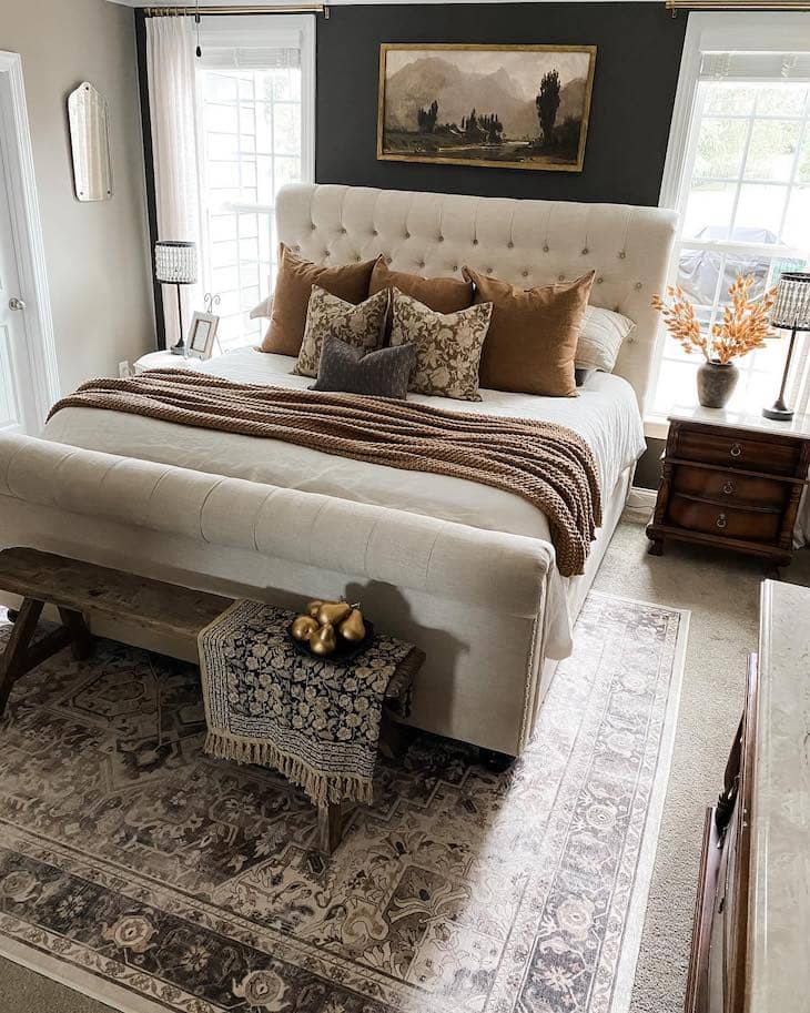 Elegant and Moody Bedroom Style