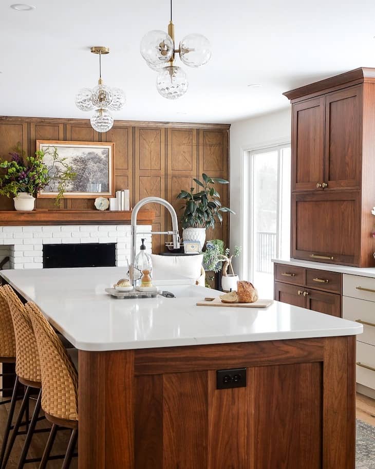Mid-Century Bubble Pendants with Brass Accents