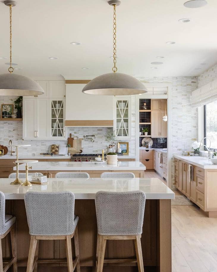 Oversized Dome Pendants with Brass Details