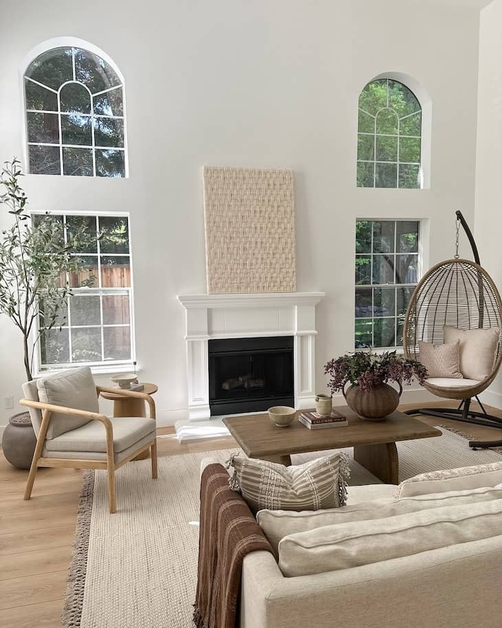 Flat Ceiling with Staggered Arched Windows