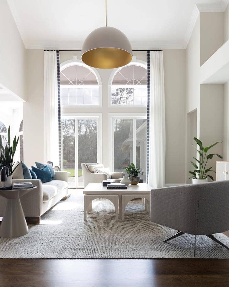 Flat Ceiling with Arched Window Design