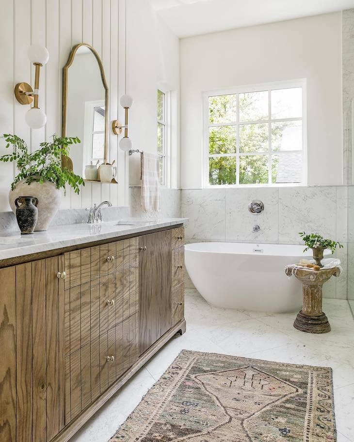modern organic master bathroom