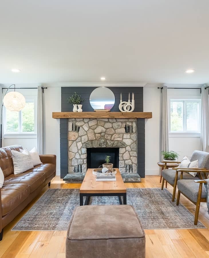 Fieldstone Fireplace with Cozy Cottage Charm