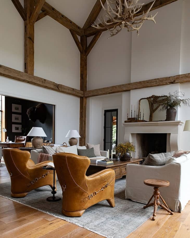 Exposed Timber Beams for a Grand Rustic Look