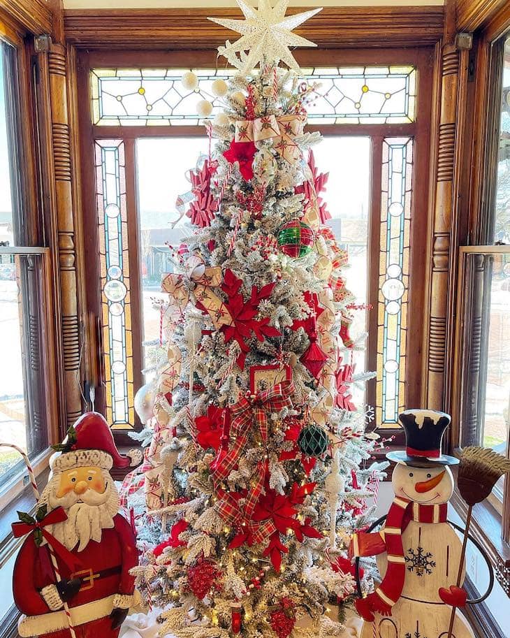 Traditional Red and Plaid Christmas Tree