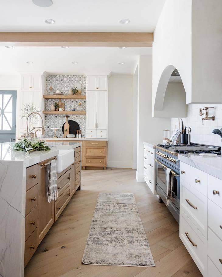 Bright Kitchen with Patterned Backsplash