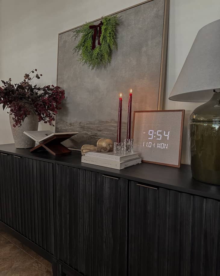 Christmas console table decor