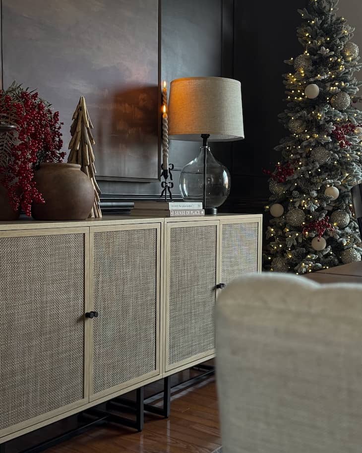 Christmas console table decor