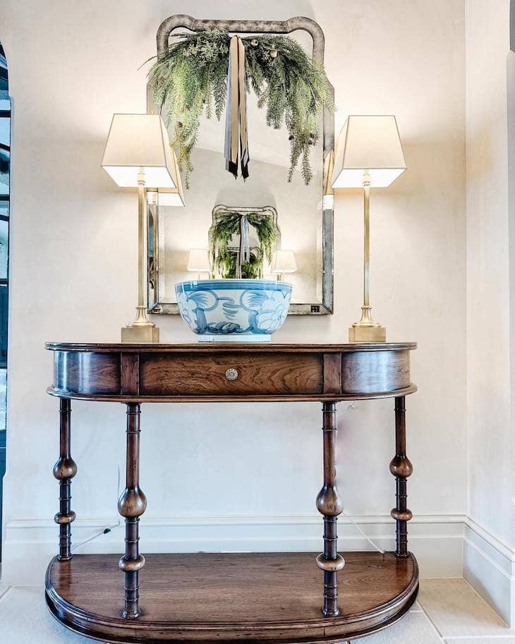 Christmas console decor