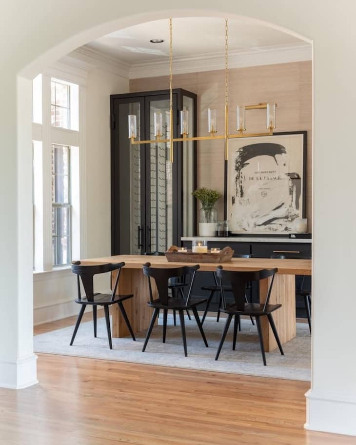 Modern Wood Dining Table With Statement Black Chairs