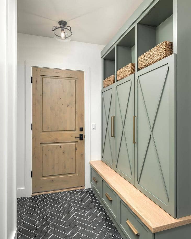 Built-In Mudroom Lockers with Stylish Storage