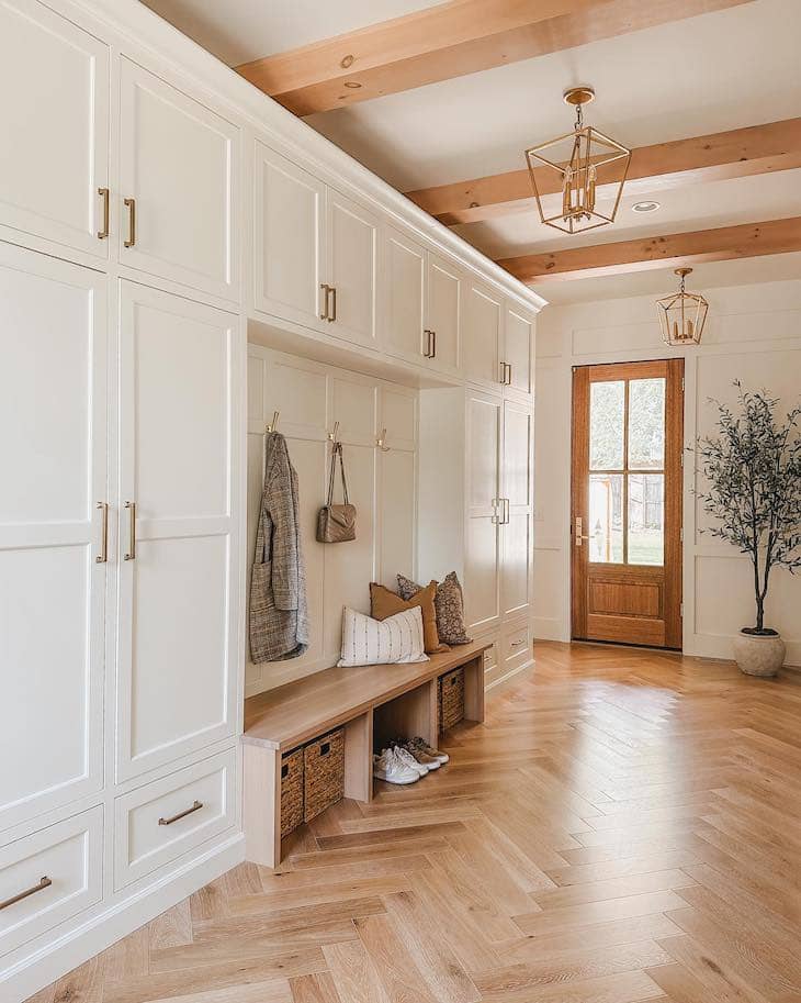 Spacious Mudroom with Floor-to-Ceiling Cabinets