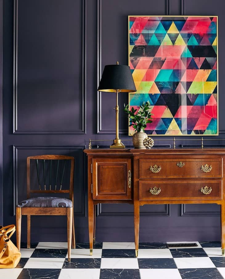 High-Contrast Checkerboard for a Dramatic Entryway