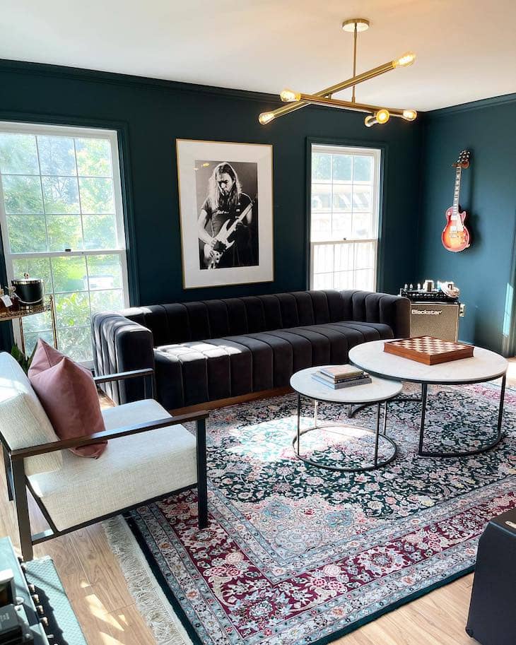 Music-Inspired Moody Living Room