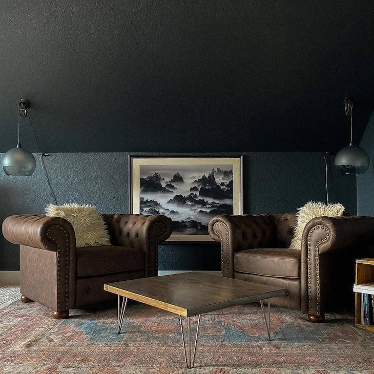 Cozy Moody Corner with Rich Leather Seating