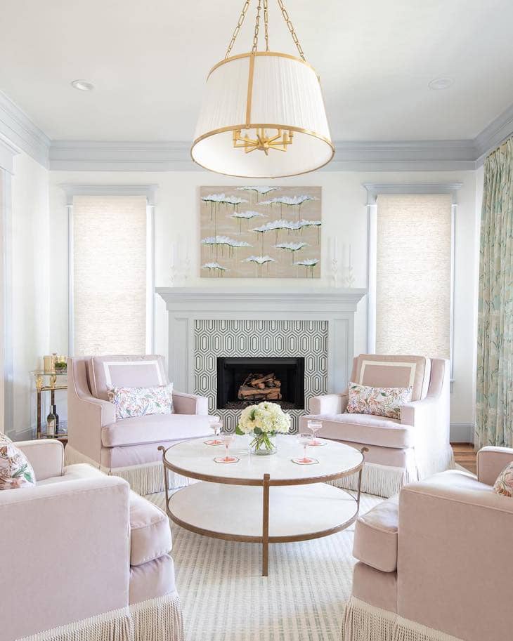 Soft Pastel Seating with Elegant Details
