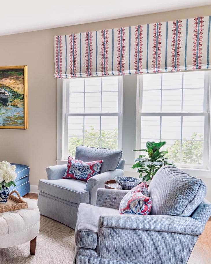 Patterned Roman Shade for a Fresh and Tailored Look