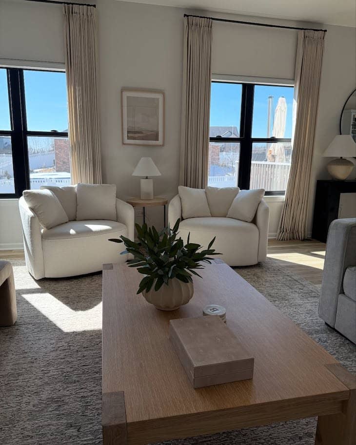 Tailored Neutral Curtains for a Clean and Modern Look