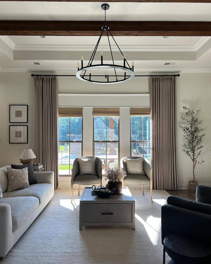 Full-Height Curtains to Frame Large Living Room Windows